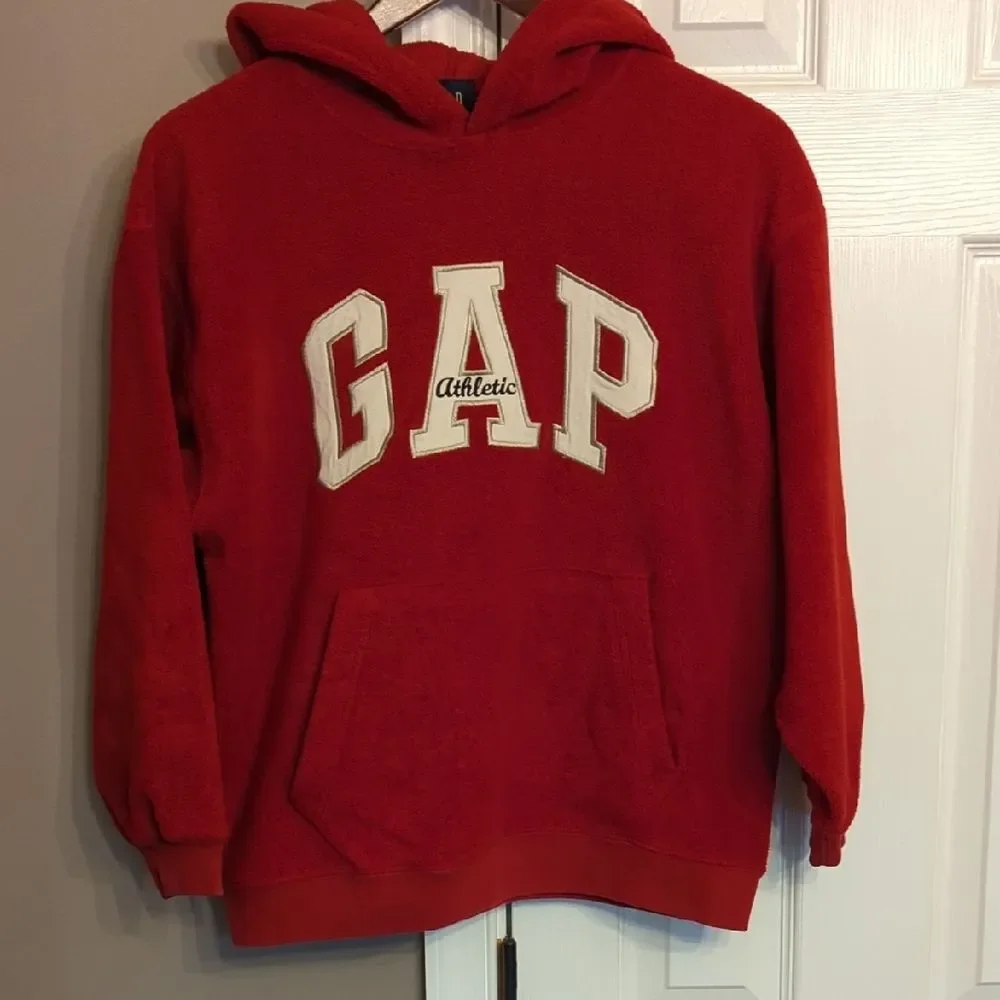Y2K GAP Red Retro Fleece Hoodie